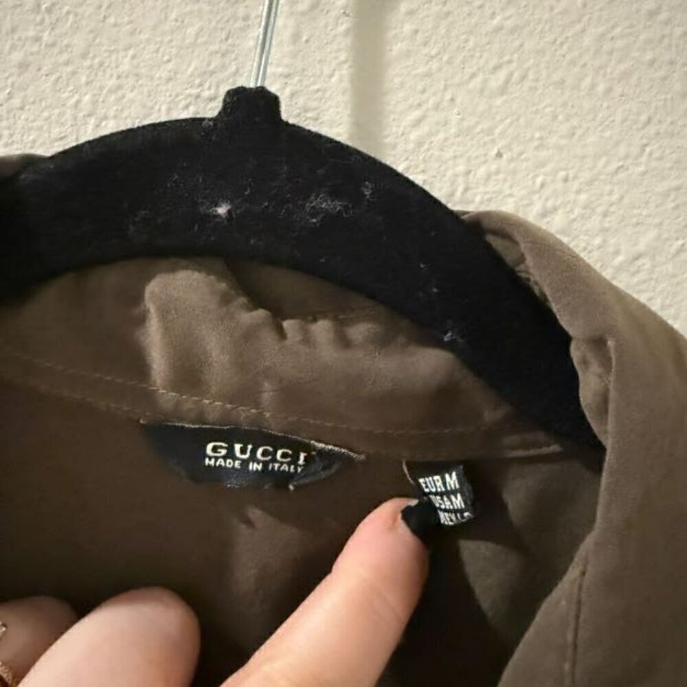 Gucci Men’s Size (M) Medium Button-Up Long-Sleeve Casual Brown Shirt Black Tag - Picture 3 of 6